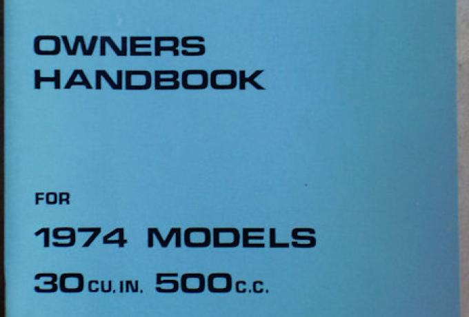 Owners Handbook for Triumph - Benutzerhandbuch 1974 USA Edition