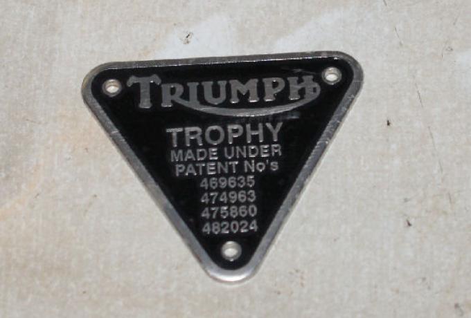 Triumph Patent Plate Marked Trophy silver