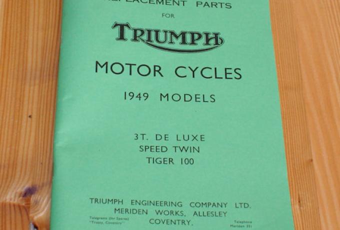 Triumph Parts Book 1949 3T de Luxe Tiger 100