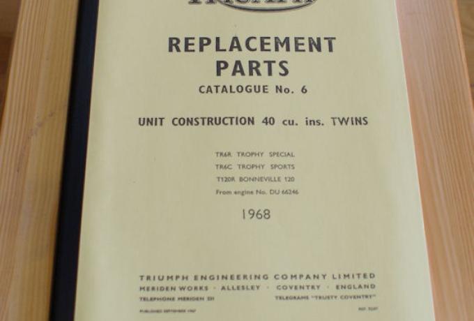 Triumph Replacement Parts, Teilebuch No. 6 T120 1968
