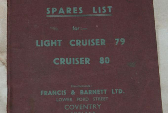 Francis Barnett Spares list for Light Cruisader 79, Cruiser 80 /Teilebuch