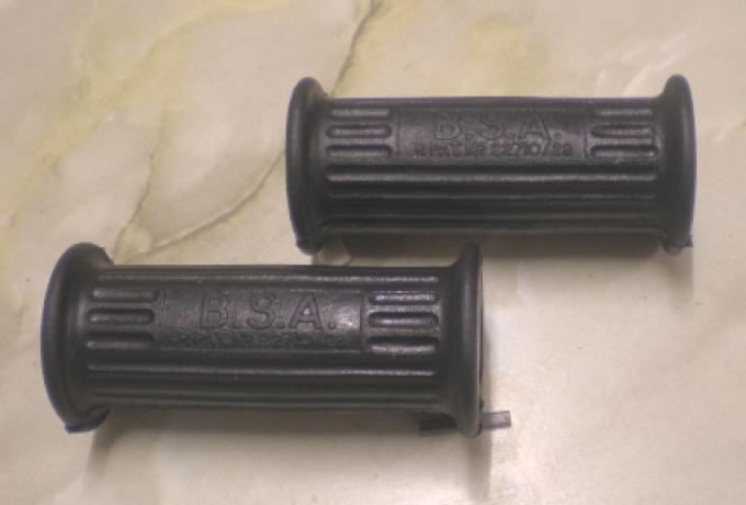 BSA Footrest Rubbers, open end /Pair with Logo 