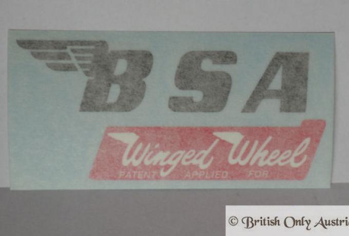 BSA Tank Aufkleber Winged Wheel 