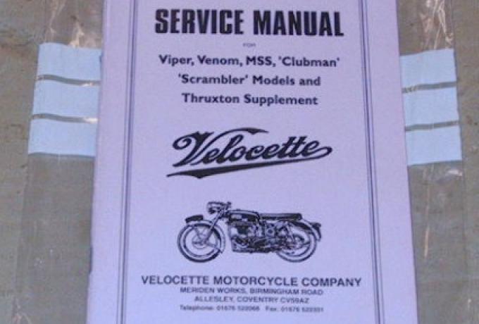 Velocette Workshop Manual Venom. Book.