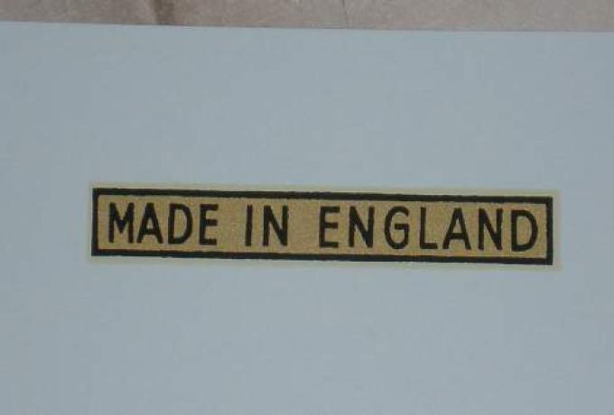 James Abziehbild "Made in England"
