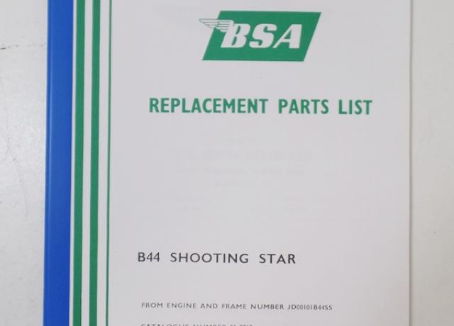 BSA B44 Shooting Star 1970 Parts Book