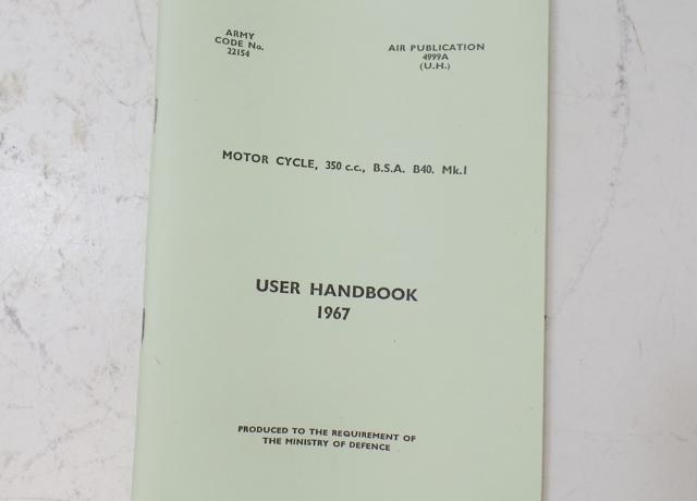 BSA B40 WD Model User Handbook 1967