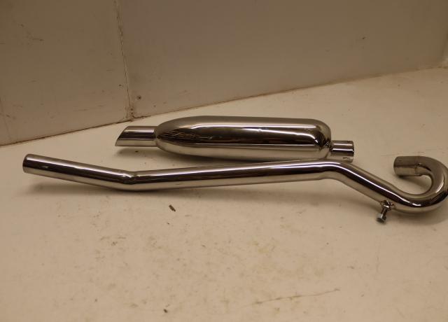 Triumph Exhaust Pipe and silencer. T15. T20. Tiger Cub/Set. Inside Frame