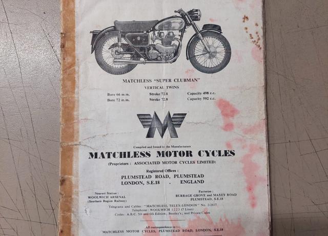 Matchless Super Clubman Spare parts list used