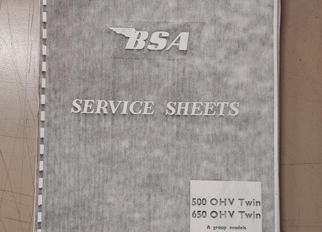 BSA 500 OHV Twin, 650 OHV Twin Service Sheets used