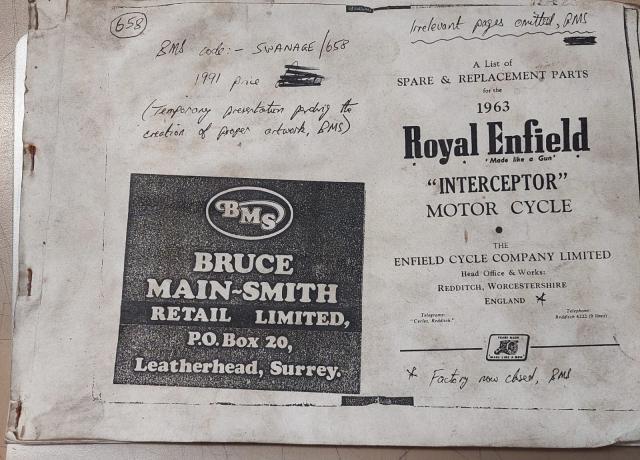 Royal Enfield 1963 Spare and Replacement Parts Book used