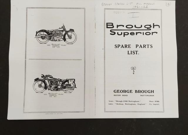 Brough Superior Spare Parts List 1921-25 Copy  