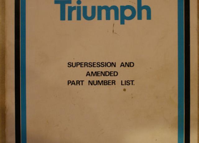 Norton Triumph supersession and amended part number list