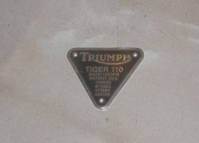 Triumph Tiger T110 Patent Platte  -silber