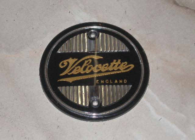 Velocette Tank Badge silver-gold, round, not perfect