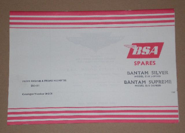 BSA Spares, Teilebuch - Bantam Supreme 1967