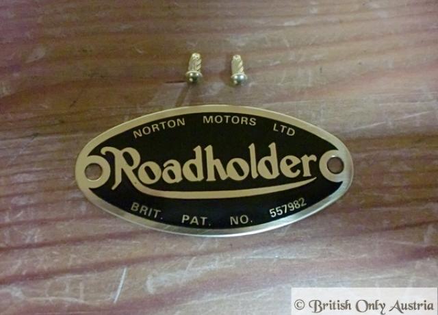 Norton Roadholder Plakette mit Schrauben