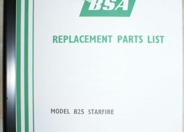 BSA B25 Starfire Parts Book 1970