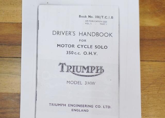 Triumph Handbook Copy 350cc O.H.V. Model 3HW 