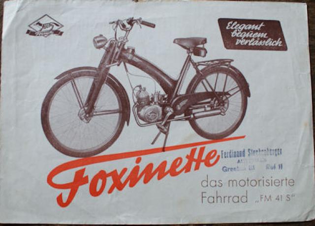 Fuchs Foxinette das motorisierte Fahrrad "FM 41 S", Brochure