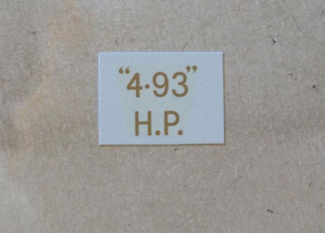 BSA "4.93" H.P. Transfer for rear Number Plate 1927-32