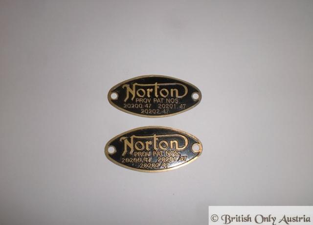 Norton Patentplatte / Paar, NOS
