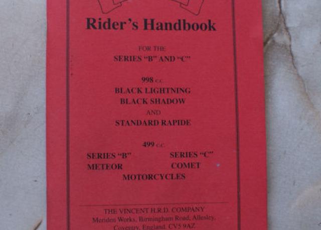 Vincent Riders Handbook, Handbuch 