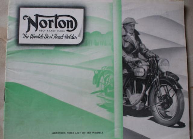 Norton "Abridged Price List of 1939 Models" 