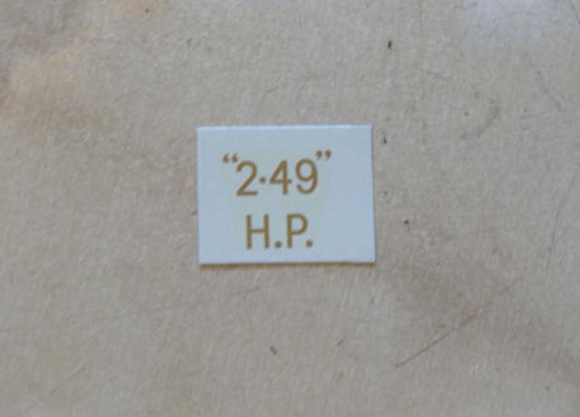BSA "2.49" H.P. Transfer for rear Number Plate 1927-36