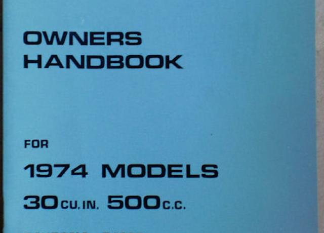 Owners Handbook for Triumph 1974 USA Edition
