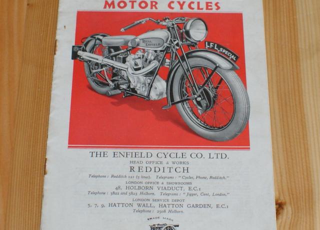 Royal Enfield Motor Cycles, Brochure