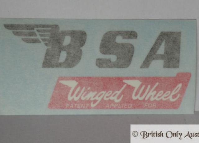 BSA Tank Aufkleber Winged Wheel 